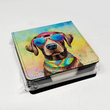 Load image into Gallery viewer, Chocolate Labrador Hippie Dawg PU Leather Note Paper Holder