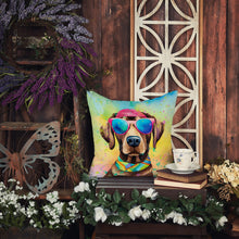 Load image into Gallery viewer, Chocolate Labrador Hippie Dawg Throw Pillow - 14x14 Decorative Pillow – Art for Your Home &amp; Patio
