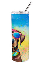 Load image into Gallery viewer, Chocolate Labrador Hippie Dawg Stainless Steel Skinny Tumbler