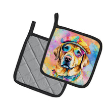 Load image into Gallery viewer, Yellow Labrador Hippie Dawg Pot Holders - Set of 2 Decorative Kitchen Helpers | Made in the USA
