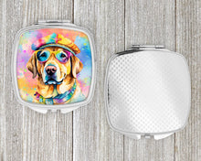 Load image into Gallery viewer, Yellow Labrador Hippie Dawg Compact Mirror – Stylish Purse Mirror with Artistic Covers