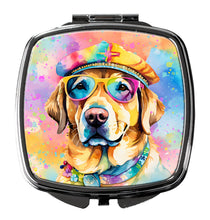Load image into Gallery viewer, Yellow Labrador Hippie Dawg Compact Mirror – Stylish Purse Mirror with Artistic Covers