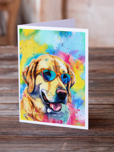 Load image into Gallery viewer, Yellow Labrador Hippie Dawg Greeting Cards - Blank Note Cards – 8-Pack of Artist-Designed Cards with Envelopes