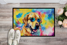 Load image into Gallery viewer, Yellow Labrador Hippie Dawg Doormat - 24x36 Decorative Floor Mat – Indoor/Outdoor Rug with Artistic Flair