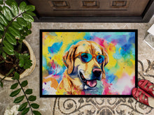 Load image into Gallery viewer, Yellow Labrador Hippie Dawg Doormat - 24x36 Decorative Floor Mat – Indoor/Outdoor Rug with Artistic Flair