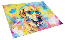 Load image into Gallery viewer, Yellow Labrador Hippie Dawg Glass Cutting Boards – Durable, Decorative Kitchen Art Large