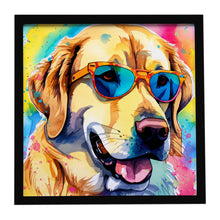 Load image into Gallery viewer, Yellow Labrador Hippie Dawg Framed Metal Print