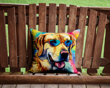 Load image into Gallery viewer, Yellow Labrador Hippie Dawg Throw Pillow - 14x14 Decorative Pillow – Art for Your Home &amp; Patio