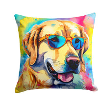 Load image into Gallery viewer, Yellow Labrador Hippie Dawg Throw Pillow - 14x14 Decorative Pillow – Art for Your Home &amp; Patio