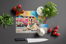 Load image into Gallery viewer, Yellow Labrador Hippie Dawg Glass Cutting Boards – Durable, Decorative Kitchen Art Large