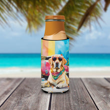 Load image into Gallery viewer, Yellow Labrador Hippie Dawg Slim Can Huggers – Fun, Functional Drink Coolers for Every Occasion
