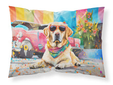 Load image into Gallery viewer, Yellow Labrador Hippie Dawg Standard Pillowcase – Artistic Decorative Front, White Back