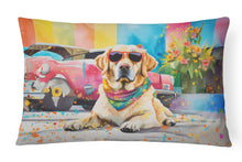 Load image into Gallery viewer, Yellow Labrador Hippie Dawg Fabric Decorative Pillow