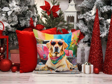 Load image into Gallery viewer, Yellow Labrador Hippie Dawg Throw Pillow - 14x14 Decorative Pillow – Art for Your Home &amp; Patio