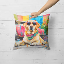 Load image into Gallery viewer, Yellow Labrador Hippie Dawg Fabric Decorative Pillow