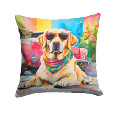 Load image into Gallery viewer, Yellow Labrador Hippie Dawg Fabric Decorative Pillow