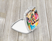 Load image into Gallery viewer, Yellow Labrador Hippie Dawg Compact Mirror – Stylish Purse Mirror with Artistic Covers
