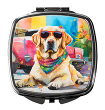 Load image into Gallery viewer, Yellow Labrador Hippie Dawg Compact Mirror – Stylish Purse Mirror with Artistic Covers