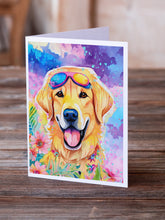 Load image into Gallery viewer, Yellow Labrador Hippie Dawg Greeting Cards - Blank Note Cards – 8-Pack of Artist-Designed Cards with Envelopes