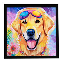Load image into Gallery viewer, Yellow Labrador Hippie Dawg Framed Metal Print