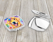 Load image into Gallery viewer, Yellow Labrador Hippie Dawg Compact Mirror – Stylish Purse Mirror with Artistic Covers