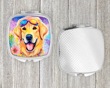 Load image into Gallery viewer, Yellow Labrador Hippie Dawg Compact Mirror – Stylish Purse Mirror with Artistic Covers