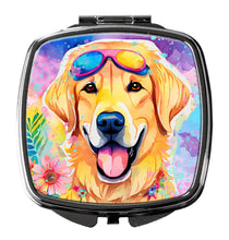 Load image into Gallery viewer, Yellow Labrador Hippie Dawg Compact Mirror – Stylish Purse Mirror with Artistic Covers