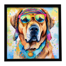 Load image into Gallery viewer, Mastiff Hippie Dawg Framed Metal Print