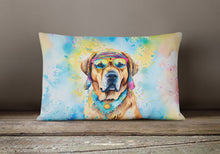 Load image into Gallery viewer, Mastiff Hippie Dawg Fabric Decorative Pillow