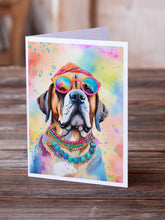 Load image into Gallery viewer, Mastiff Hippie Dawg Greeting Cards - Blank Note Cards – 8-Pack of Artist-Designed Cards with Envelopes