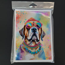 Load image into Gallery viewer, Mastiff Hippie Dawg Greeting Cards - Blank Note Cards – 8-Pack of Artist-Designed Cards with Envelopes
