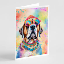 Load image into Gallery viewer, Mastiff Hippie Dawg Greeting Cards - Blank Note Cards – 8-Pack of Artist-Designed Cards with Envelopes