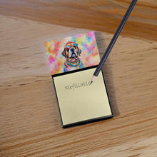 Load image into Gallery viewer, Mastiff Hippie Dawg Sticky Note Holder- Refiilable Desk Accessory Note Pad