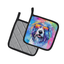 Load image into Gallery viewer, Old English Sheepdog Hippie Dawg Pot Holders - Set of 2 Decorative Kitchen Helpers | Made in the USA