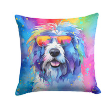 Load image into Gallery viewer, Old English Sheepdog Hippie Dawg Fabric Decorative Pillow