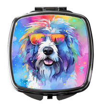 Load image into Gallery viewer, Old English Sheepdog Hippie Dawg Compact Mirror – Stylish Purse Mirror with Artistic Covers