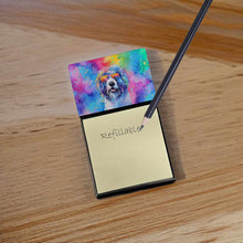 Load image into Gallery viewer, Old English Sheepdog Hippie Dawg Sticky Note Holder- Refiilable Desk Accessory Note Pad