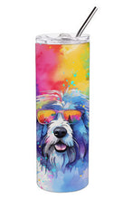 Load image into Gallery viewer, Old English Sheepdog Hippie Dawg Stainless Steel Skinny Tumbler