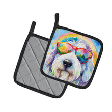 Load image into Gallery viewer, Old English Sheepdog Hippie Dawg Pot Holders - Set of 2 Decorative Kitchen Helpers | Made in the USA