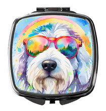 Load image into Gallery viewer, Old English Sheepdog Hippie Dawg Compact Mirror – Stylish Purse Mirror with Artistic Covers