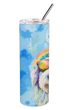 Load image into Gallery viewer, Old English Sheepdog Hippie Dawg Stainless Steel Skinny Tumbler