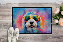 Load image into Gallery viewer, Old English Sheepdog Hippie Dawg Doormat - 24x36 Decorative Floor Mat – Indoor/Outdoor Rug with Artistic Flair