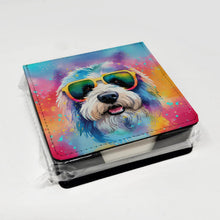 Load image into Gallery viewer, Old English Sheepdog Hippie Dawg PU Leather Note Paper Holder
