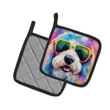 Load image into Gallery viewer, Old English Sheepdog Hippie Dawg Pot Holders - Set of 2 Decorative Kitchen Helpers | Made in the USA