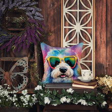 Load image into Gallery viewer, Old English Sheepdog Hippie Dawg Fabric Decorative Pillow