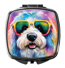 Load image into Gallery viewer, Old English Sheepdog Hippie Dawg Compact Mirror – Stylish Purse Mirror with Artistic Covers