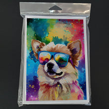 Load image into Gallery viewer, Pomeranian Hippie Dawg Greeting Cards - Blank Note Cards – 8-Pack of Artist-Designed Cards with Envelopes