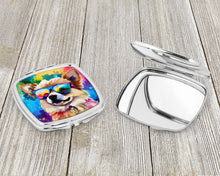 Load image into Gallery viewer, Pomeranian Hippie Dawg Compact Mirror – Stylish Purse Mirror with Artistic Covers
