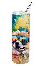 Load image into Gallery viewer, Pomeranian Hippie Dawg Stainless Steel Skinny Tumbler