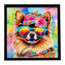Load image into Gallery viewer, Pomeranian Hippie Dawg Framed Metal Print